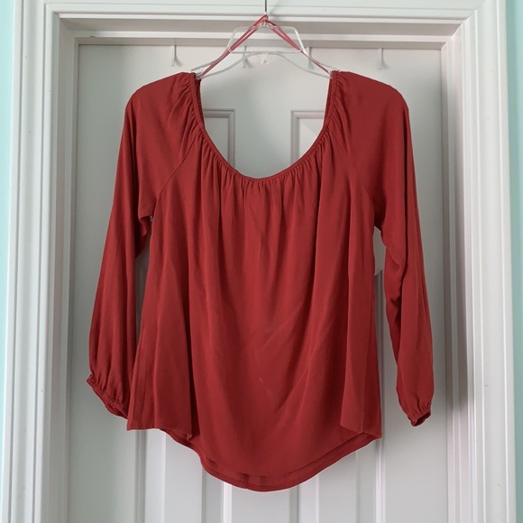 Long Sleeve Burnt Orange Blouse - Picture 2 of 5